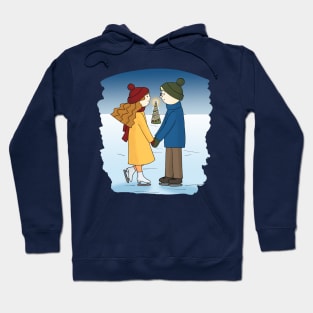 Couple in love Boy and Girl are Ice Skating Hoodie